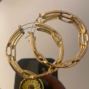 Gold link hoop earrings!